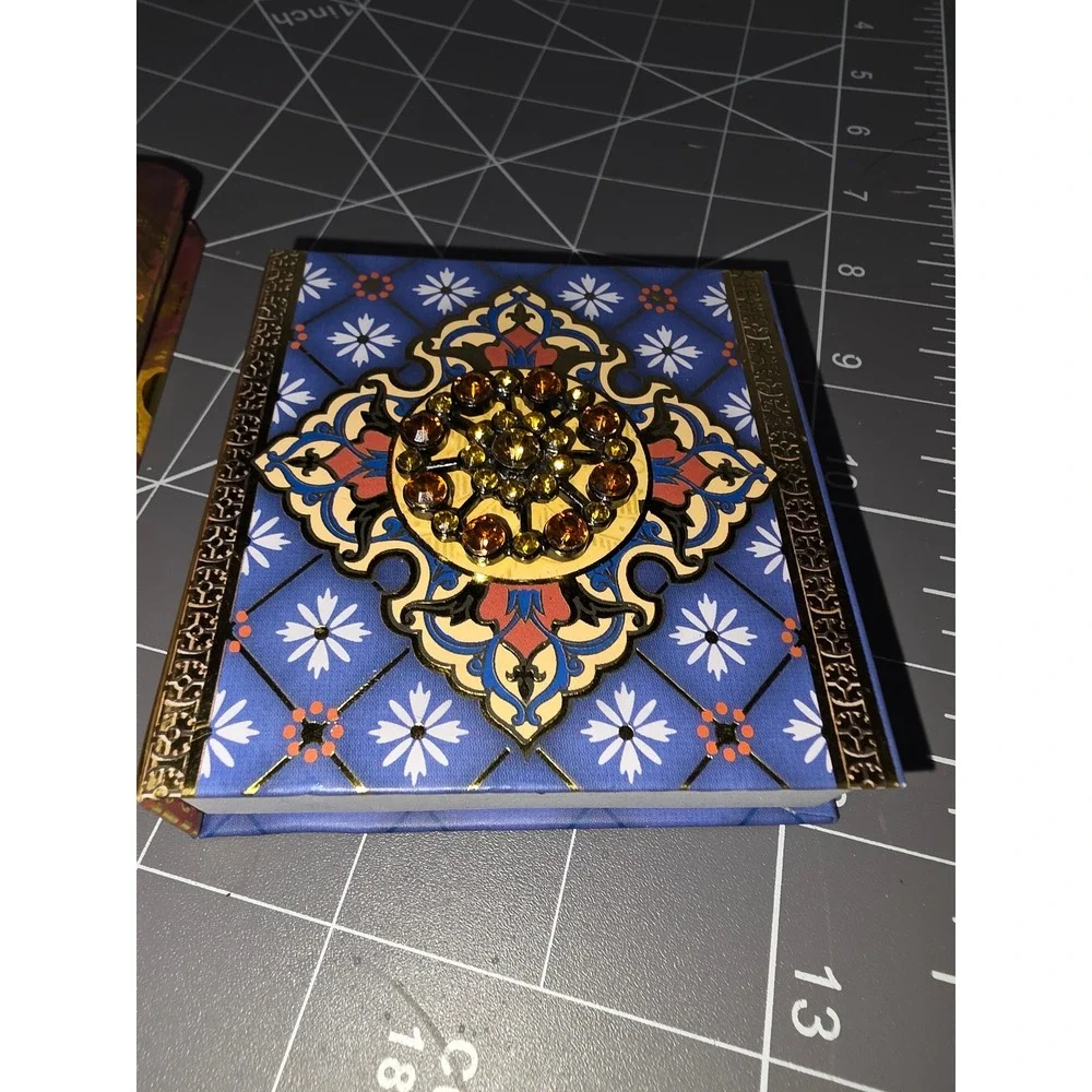Punch Studio Journal and Jeweled Notepad Set Gold Marbled Blue Floral Stationery